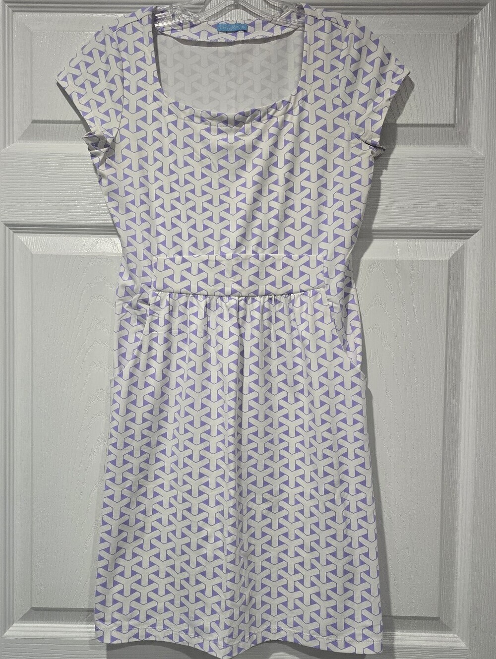 J McLaughlin Emma Dress Catalina Cloth Square Neck Short Sleeve W Pockets XS